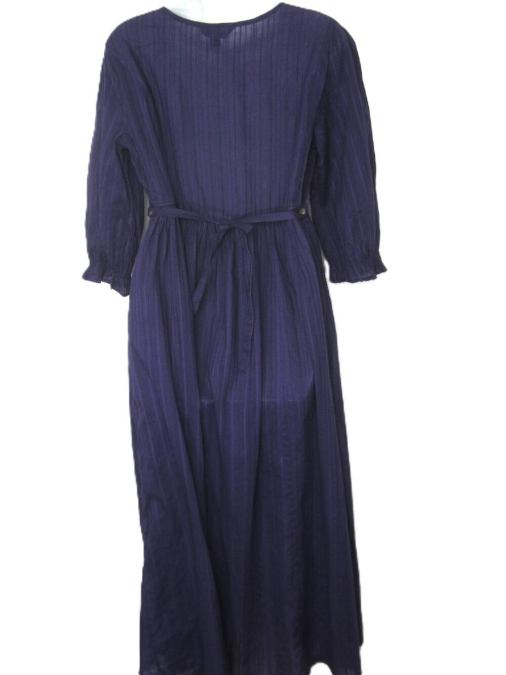 April Cornell Purple Size XS Dress Embroidered 3/4 Short Sleeve Tie Back Belt - Picture 9 of 13